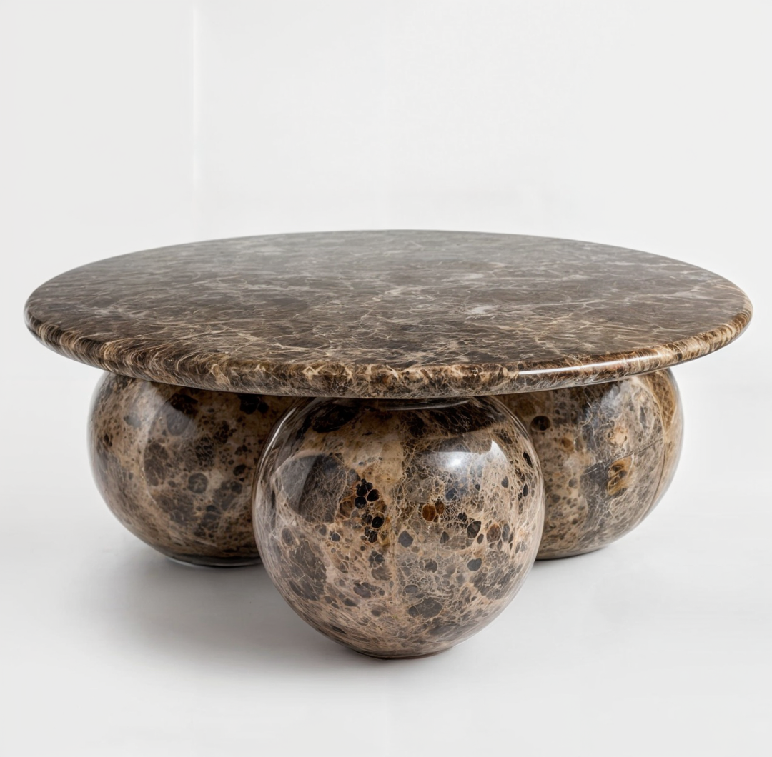 Lenna Brown Marble Table