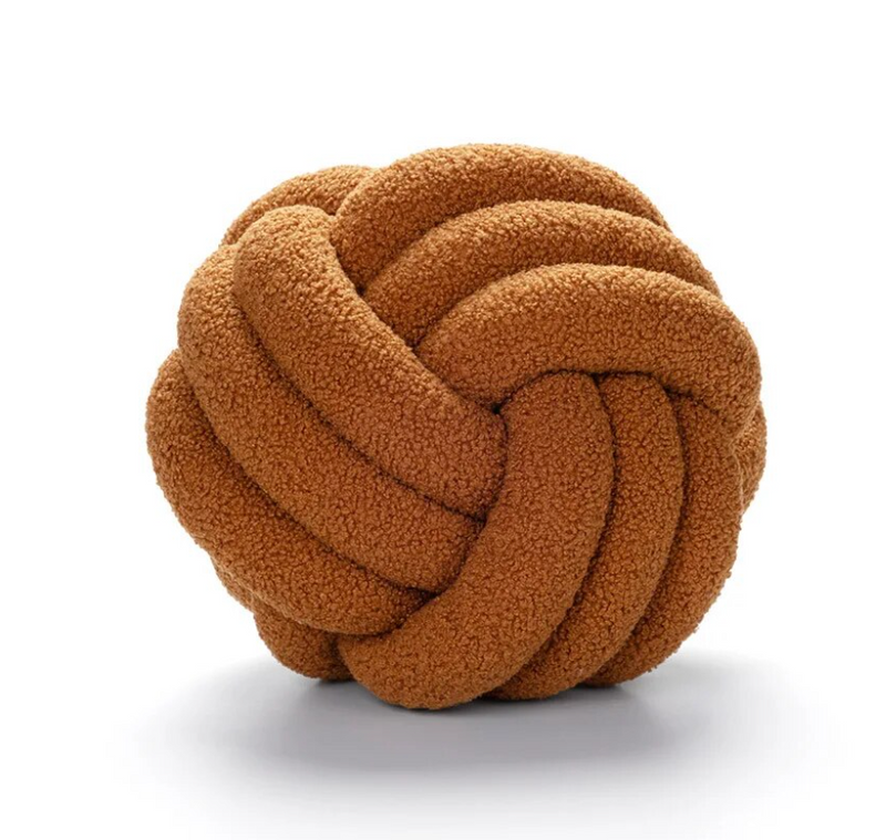 The Knot Brown Boucle cushion