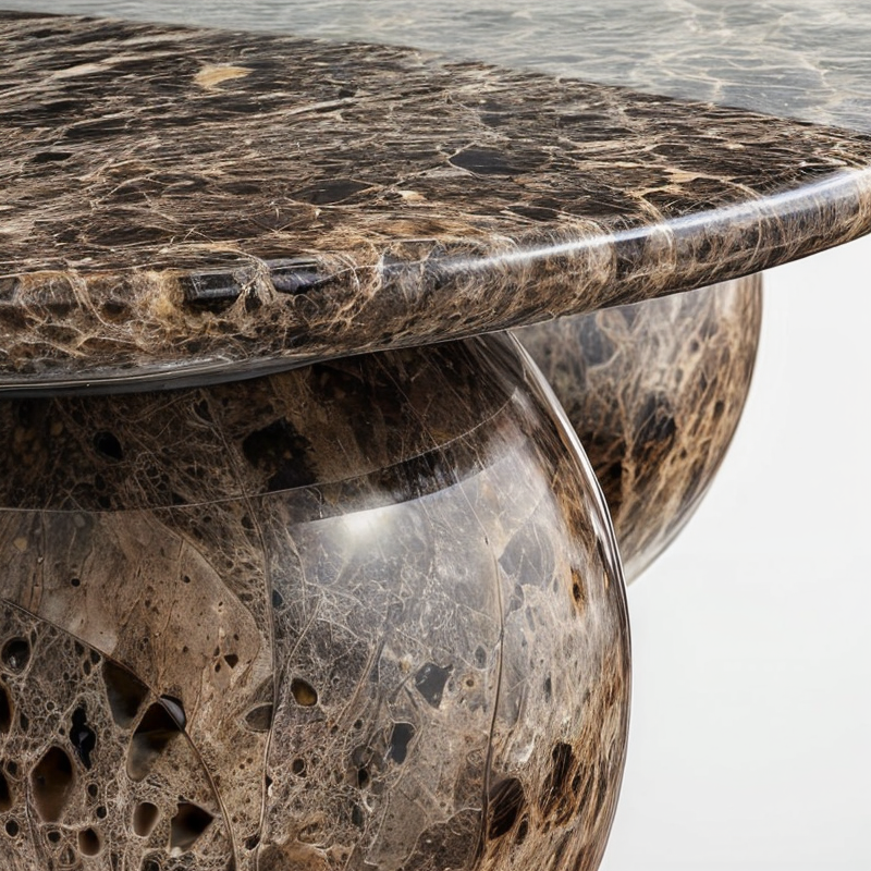 Lenna Brown Marble Table