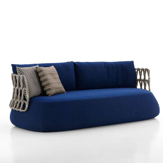 Aminata Rattan Blue Big Sofa