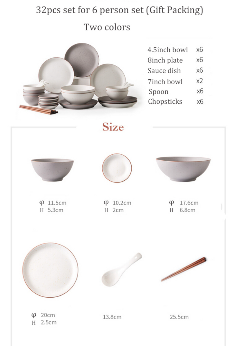 The 32 pieces Crockery Set