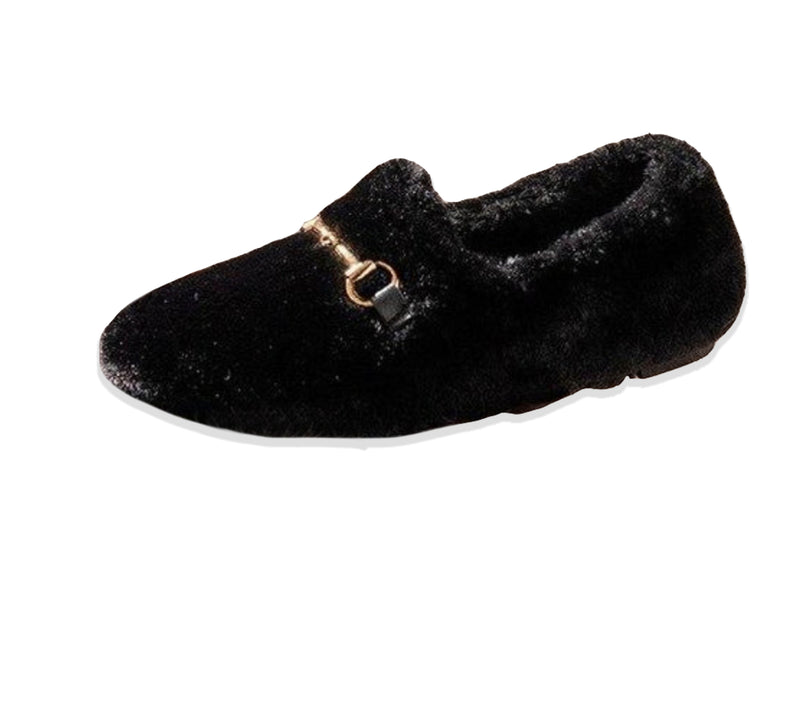 The Fluffy  Black Ares Slippers