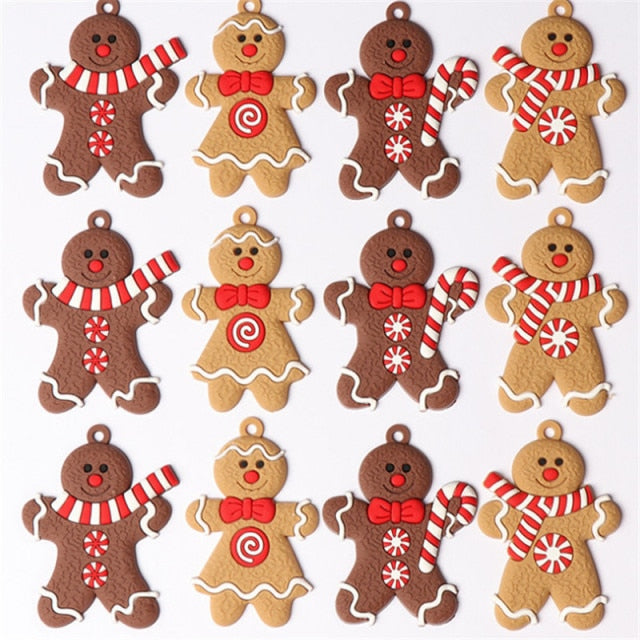 12pcs Gingerbread Man Tree Ornaments