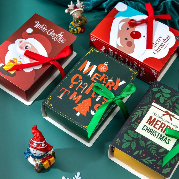 4pcs Merry Christmas Candy Boxes Book