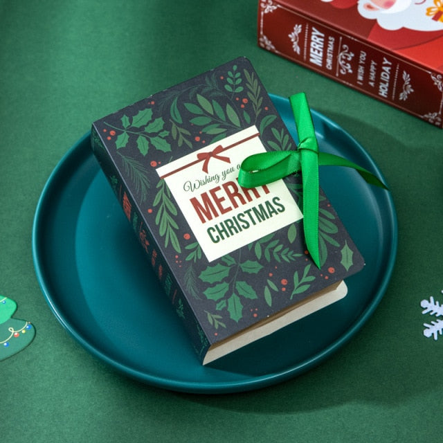 4pcs Merry Christmas Candy Boxes Book